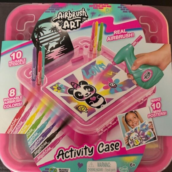 Airbrush Activity Case - Create Amazing Art - Battery Powered Airbrush - Pink - Picture 1 of 6